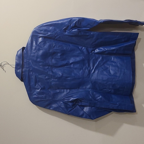 NEW Guillaume blue leather zip up jacket - Picture 6 of 7